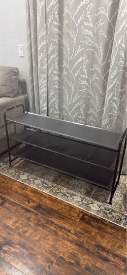3 Tier Metal Shoe Rack - 42.7"L Black