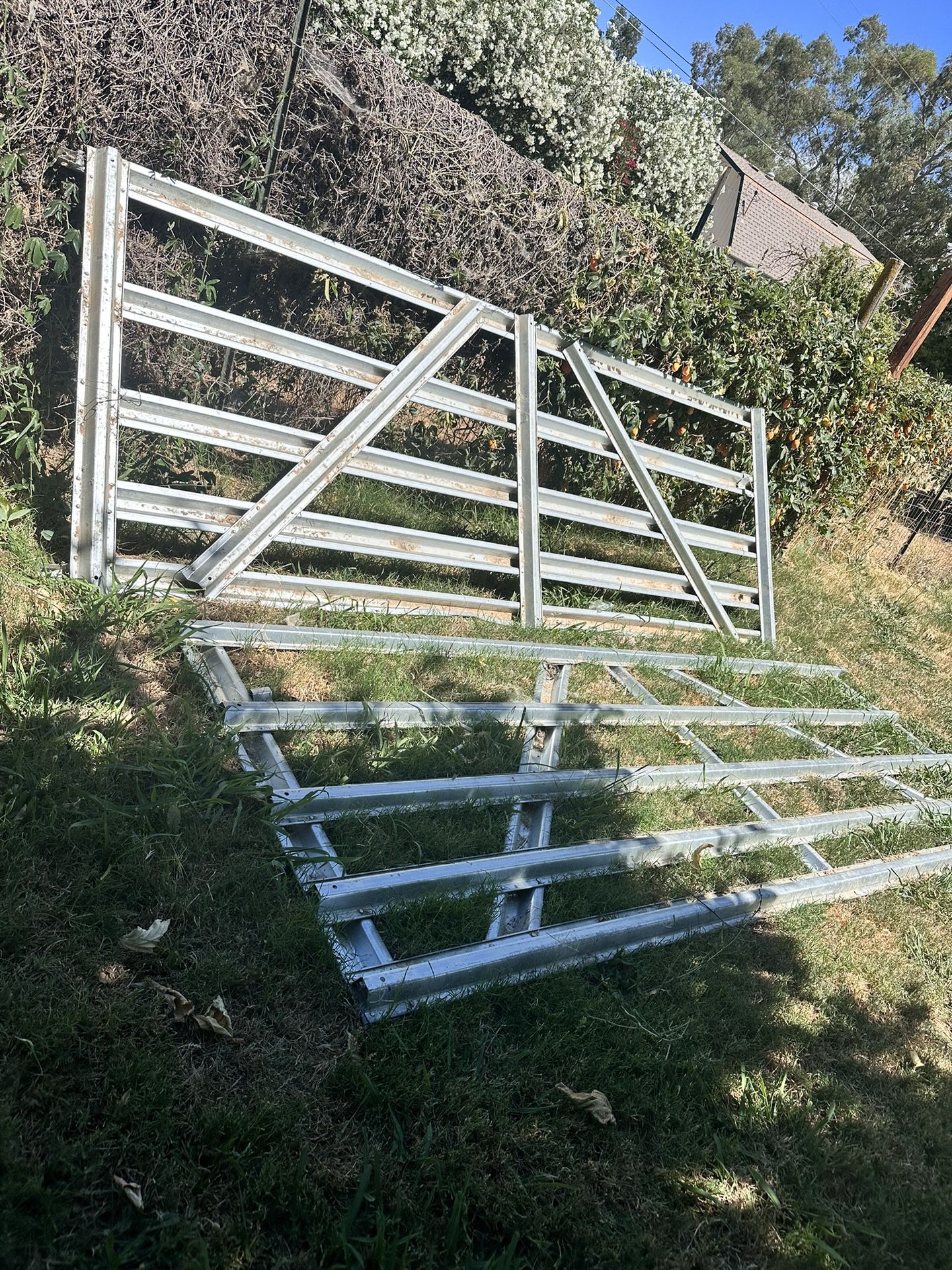 12ft 5 panel galvanized farm gates