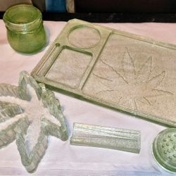 Handmade Resin Green Smoker Set 5pcs