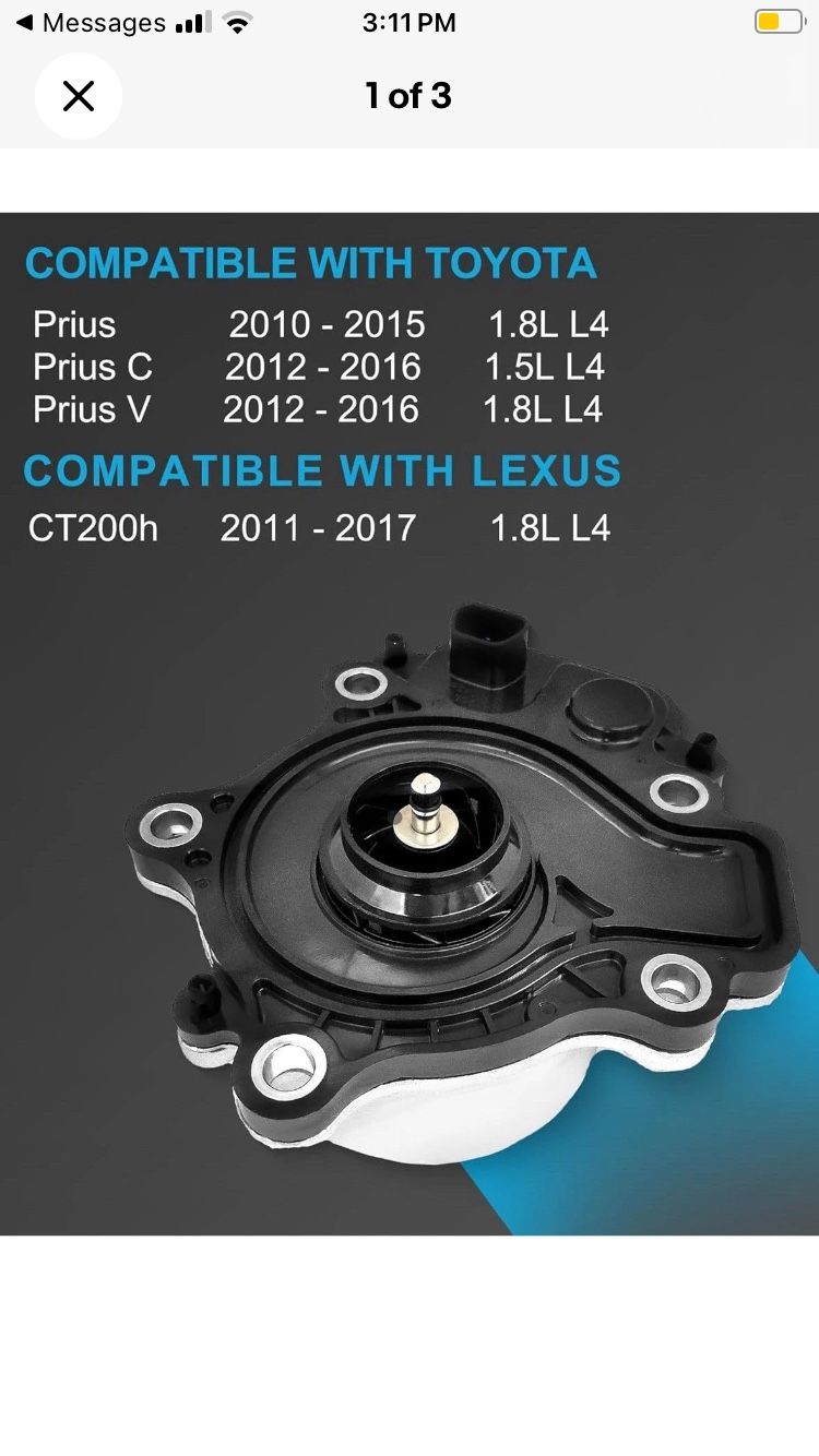 A-Premium Electric Engine Water Pump with Gasket Compatible Lexus Toyota Prius