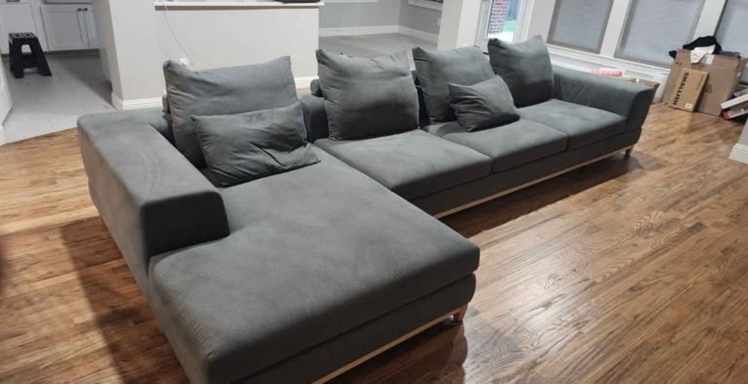 Modern Grey Sectional Sofa w/ Chaise William Millenaire,New Products : American Fashion Style Bags On Sale