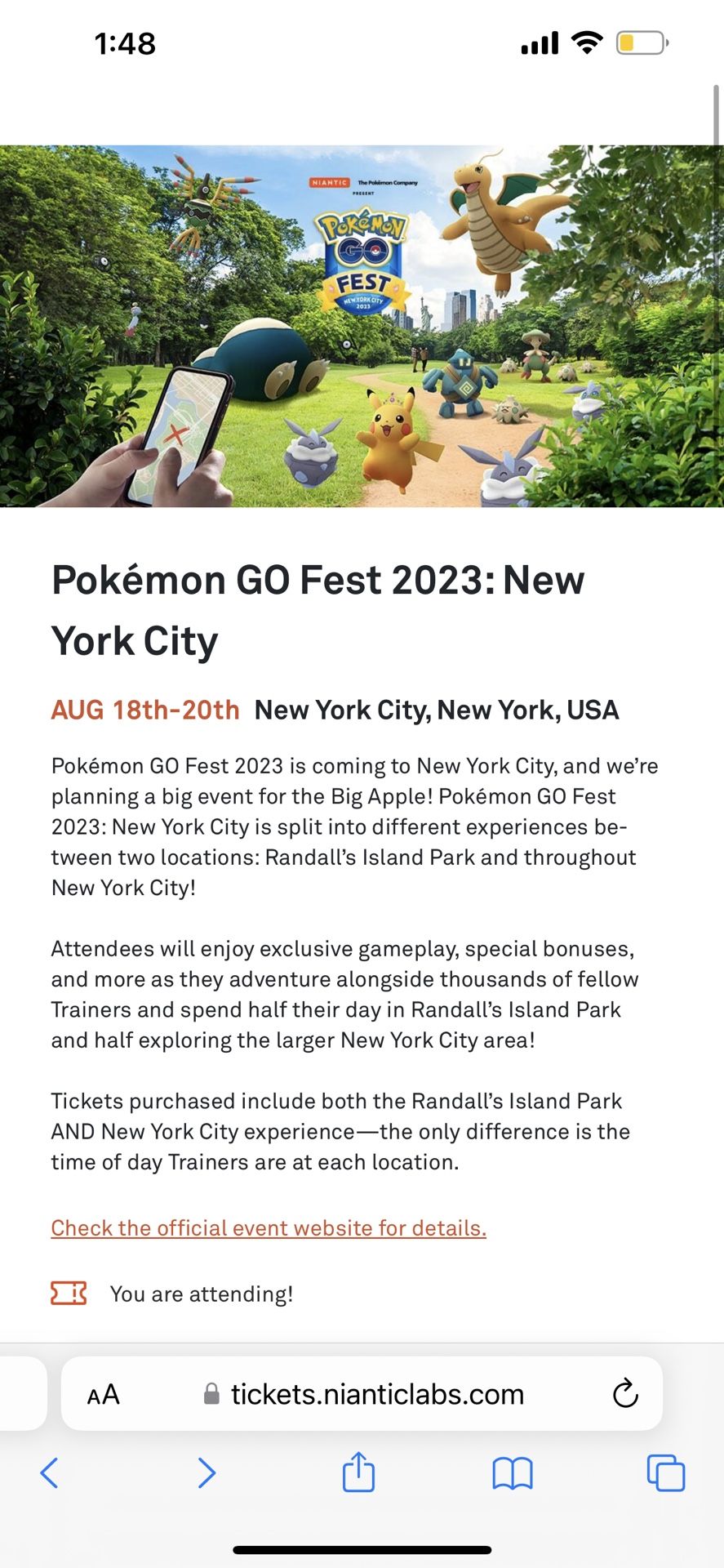 Pokémon GO Fest 2023: New York City