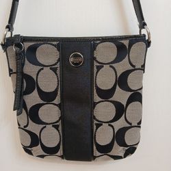 Coach Signature Stripe Duffle, Crossbody Bag. 