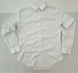 Pre Owned Fair Last 4 Photos Spots / Marks I have not tried to remove spots / marks  Zara  Button Long Sleeve Shirt Super Slim Fit  White  Men  Size L