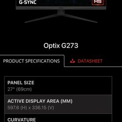 MSI G273 27” 165hz gaming monitor