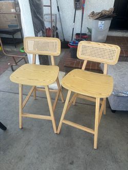 Wood Outdoor Bar Stool in Natural (2-Pack)