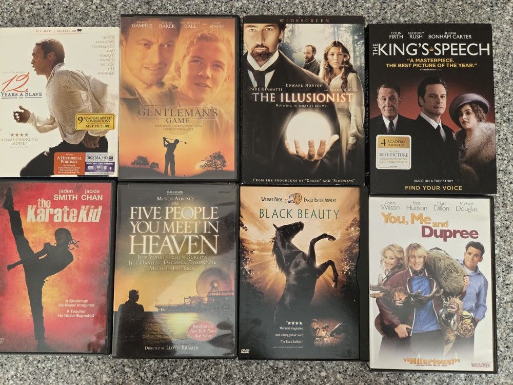 Set Of 8 Movies On DVD