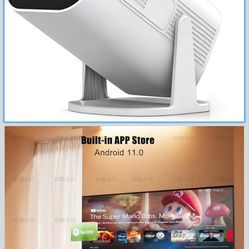 Mini Projector, 250 ANSI Lumens, Support 4K, Auto Keystone, 210° Rotation, Bluetooth 5.4, WiFi 6, Android 11, 1080P Portable, Compatible with Smartpho