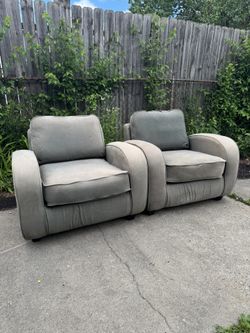 Pair of Modern Oversized Accent Chairs