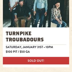 Two Tickets To Turnpike Troubadour At Billy Bob’s