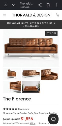 Pleather rust brown decorative couch