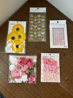 Lot of new paper flowers and bling stickers