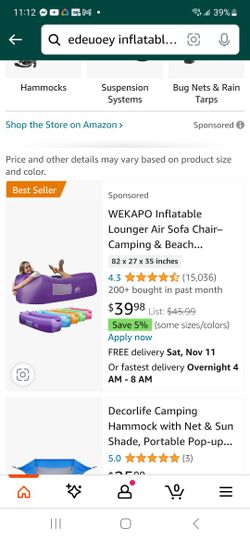 Inflatable Low Hammock 