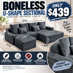 Boneless U-Shape Sectional Sofa