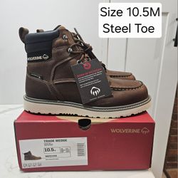 Wolverine Steel Toe Work Boots Size 10.5 
