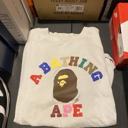 Bape Multi Color Letters Tee size XL USED But Clean 