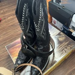Botas De Avestruz Negras 