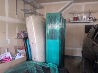 Teal and Black genuine leather FULL size bed set