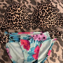 2 Piece Bathing Suit Cheetah Print 