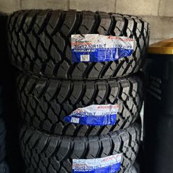 35x12.50R18LT ATLANDER M/T- NEW TIRES $375 EACH TIRE/ CADA LLANTA- INSTALLED AND BALANCED
