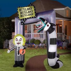 10.5' ft BEETLEJUICE GIANT INFLATABLE ARCHWAY HALLOWEEN AIRBLOWN YARD DECOR LED