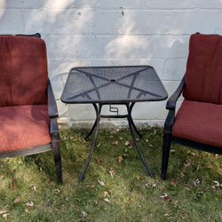 Table, Chairs, Cushions