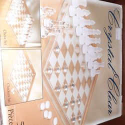 Glass Chess And Checker Board