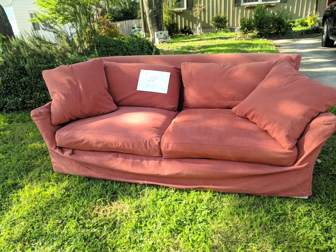 Crate and barrel couch on curb. FREE
