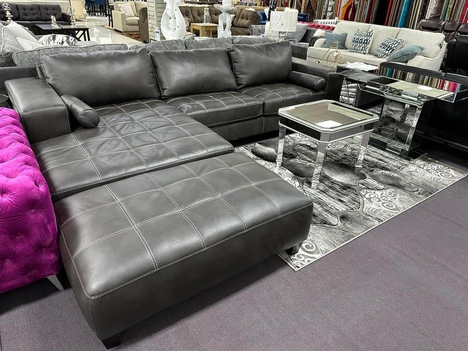 $10 Down Payment Finance ▪️Brand New ▪️Nokomis 2 Piece Sectional with Chaise and Oversized Accent Ottoman ▪️# Sofa # Loveseat # Couch # Living Set