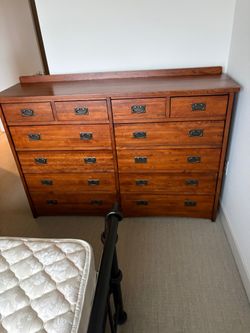 Solid Hardwood Craftsman-Style 12-Drawer Dresser