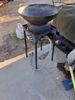 portable burner stove and 22 inch wok
