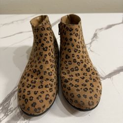 Leopard Print Ankle Boots SIZE 4