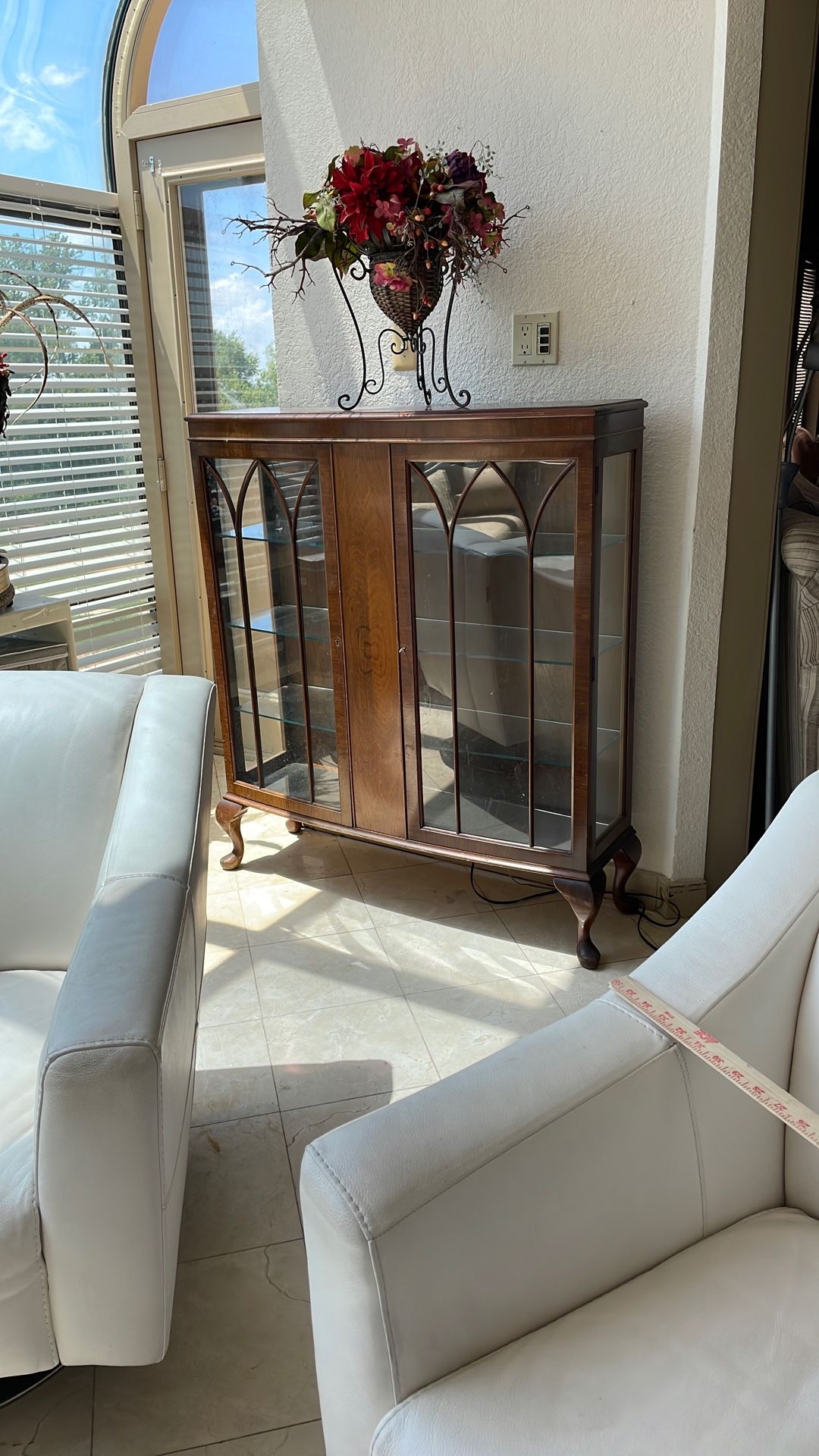 Wood And Glass Cabinet With Key