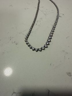 Sterling Silver Cubic Zirconia Tennis Necklace
