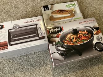 Toaster Oven, Electric Wok, Plus Baking Dishes