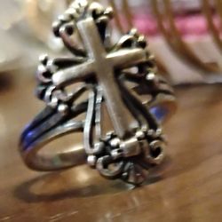 Sterling Silver Cross Ring