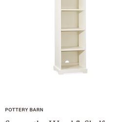 Pottery Bar Narrow Bookcase In Antique White 