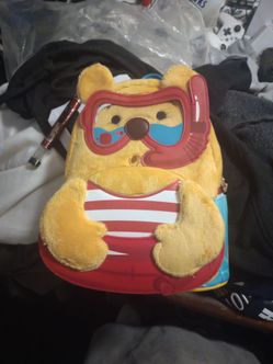 Loungefly Disney Winnie The Pooh Summer Vibes Plush Pool Float Mini Backpack NWT
