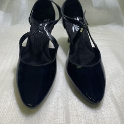 Aerosoles HeelRest Black Patent Leather Heels Women’s Size 6 Strappy Comfort Dress Shoes