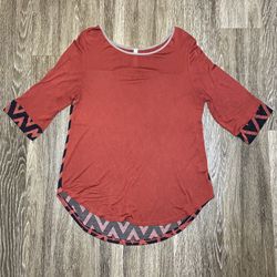 Womens Orange Chevron Blouse - M