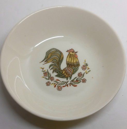 Vtg Rooster By Taylor, Smith & T Coupe Ceral Bowl  6" Discontinued USA
