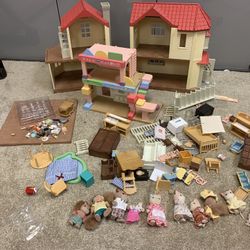 Sylvian Homes Calyco Critters Play Toy Girls Doll House Funiture Woth Tons Of Extras Poway