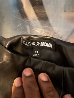 Fashion Nova Black Faux Leather Garment Size M