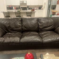 Oversize Leather Sofa And Loveseat 