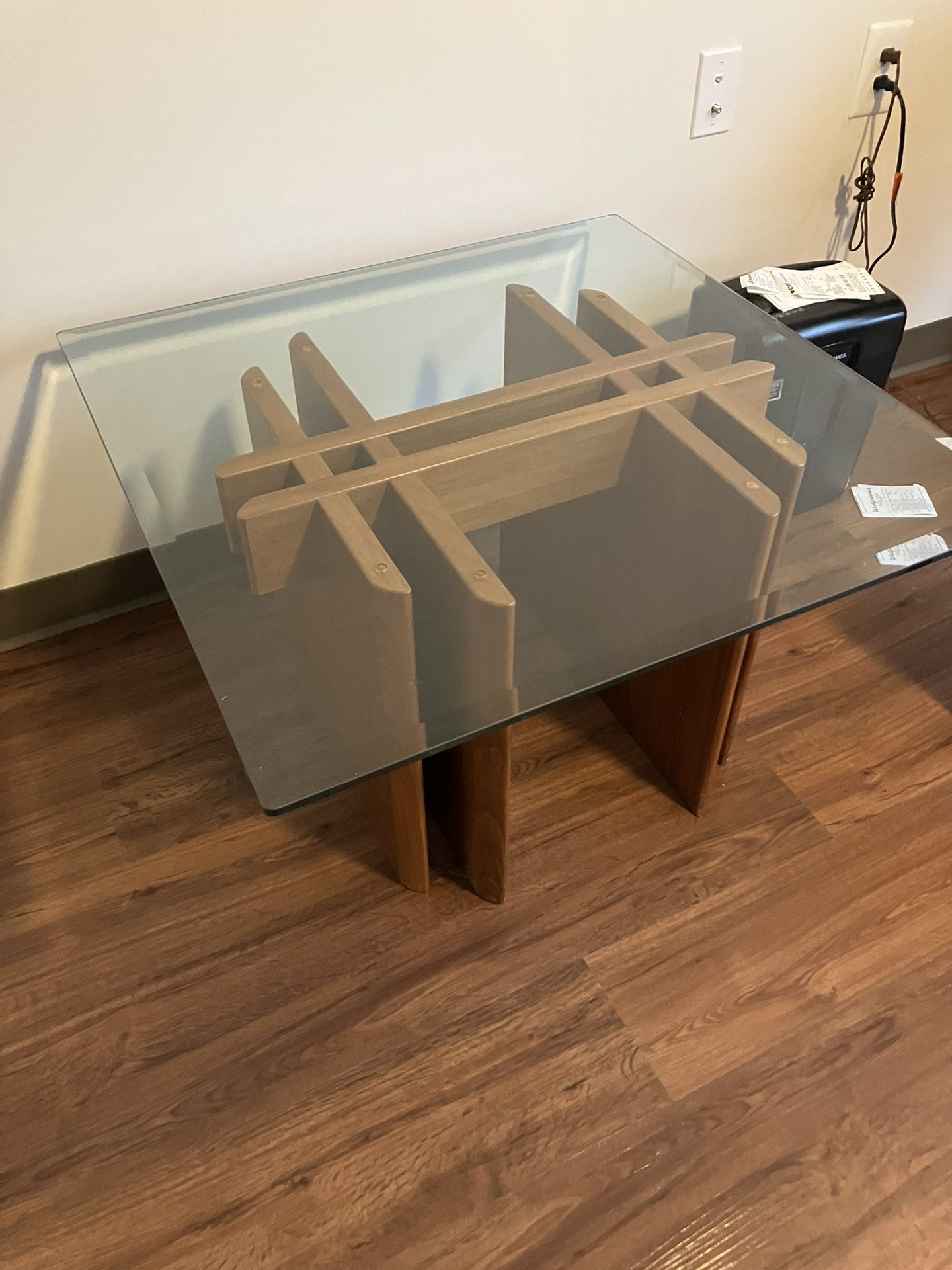 Teak Glass-Top Table