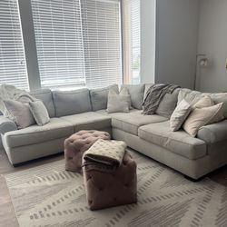 Bob Mills light gray sectional sofa 