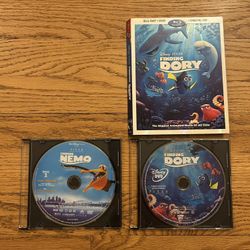 Finding Nemo and Finding Dory DVDs