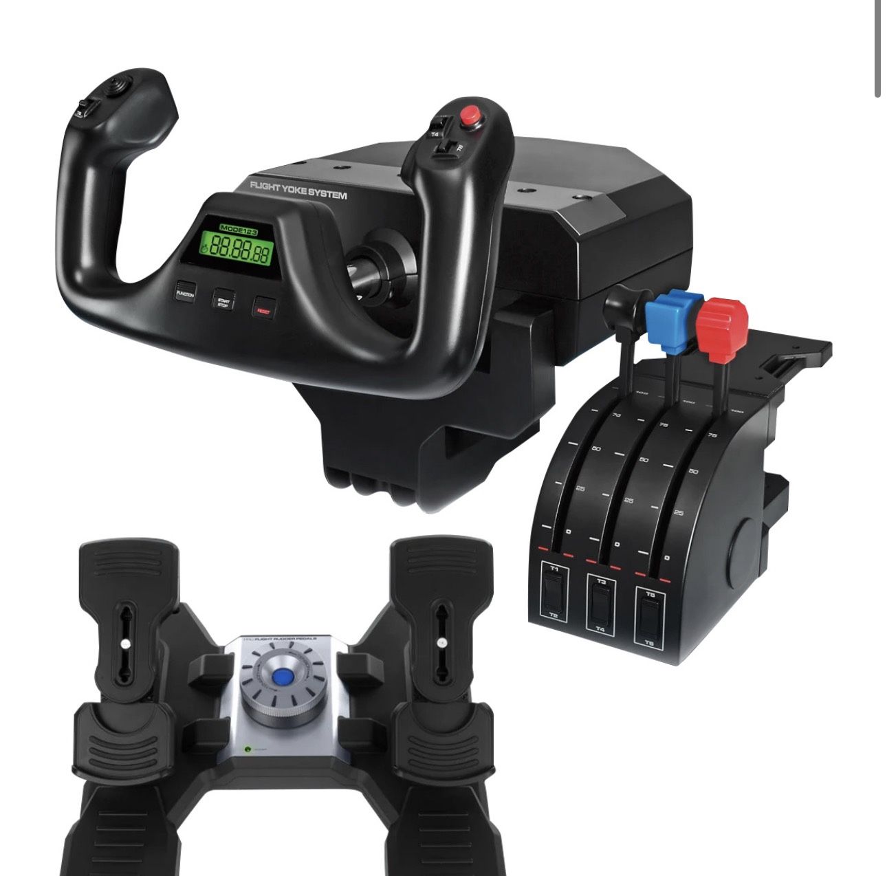 Logitech G Saitek Pro Flight Yoke, Throttle, and Rudders Bundle
