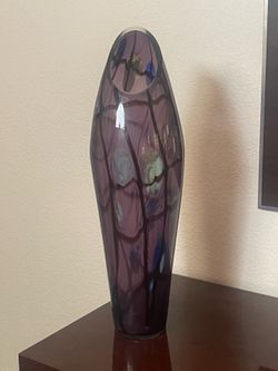 Glass vase, birds