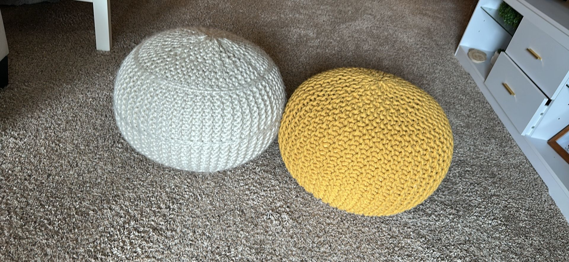 Knitted Pouf Ottoman